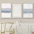 thumbnail image 2 of IDEA4WALL Framed Canvas Print Wall Art Set of 3 Blue White Grunge Geometric Pattern Abstract Shapes Cozy Neutral Modern Art Decorative Contemporary Minimal for Rooms - 16"x24"x3 White, 2 of 5
