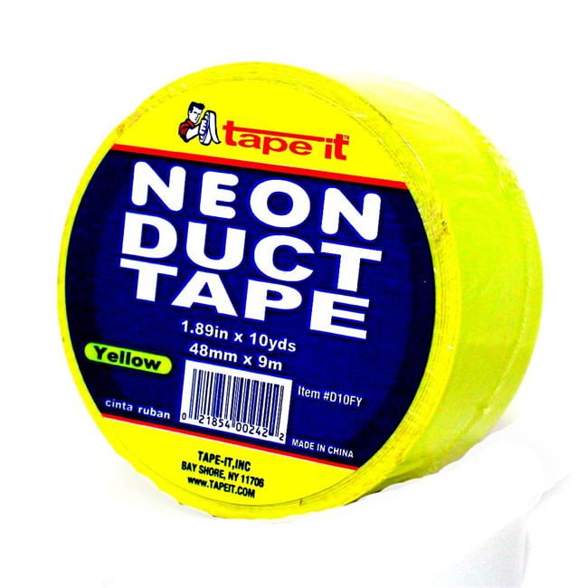 Eros TAPD10FY Decorative Duct Tape Neon Yellow 1.89 in. x 10 Yard