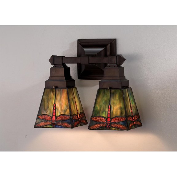 Meyda Tiffany 48188 Stained Glass / Tiffany 2 Light 12" Wide Bathroom Fixture From The