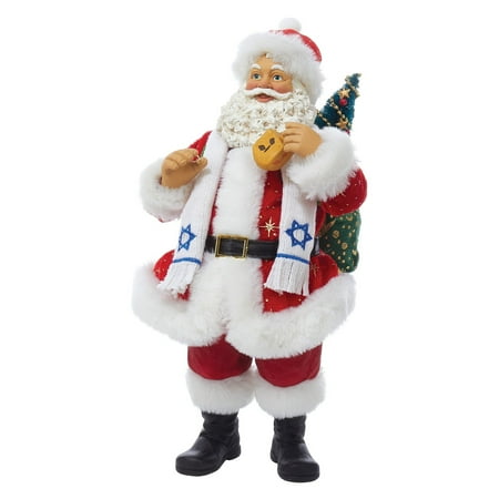 Plastic Dreidel - Kurt Adler 11-Inch Fabriché Santa Holding Dreidel