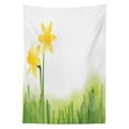thumbnail image 3 of Ambesonne Floral Tablecloth Rectangular Table Cover, Daffodils with Grass, 60"x84", Green Yellow, 3 of 4