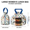 thumbnail image 5 of Tropical Dinosaur Pattern Drawstring Lunch Bag Women - Drawstring Lunch Bag Insulated for Work Office - Stain-Resistant Large Lunchbags for Women with Multi-Pockets, 5 of 6