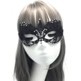 thumbnail image 4 of Musbetu Halloween Eye Cover Exquisite Lace Half-Face Masque with Rhinestone Decoration for Party Cosplay Stage Accessory, 4 of 7