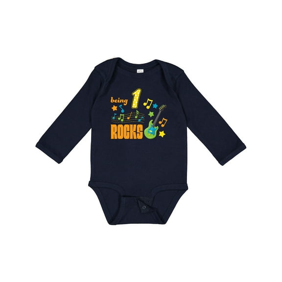 Inktastic Being One Rocks First Birthday Boys or Girls Long Sleeve Baby Bodysuit