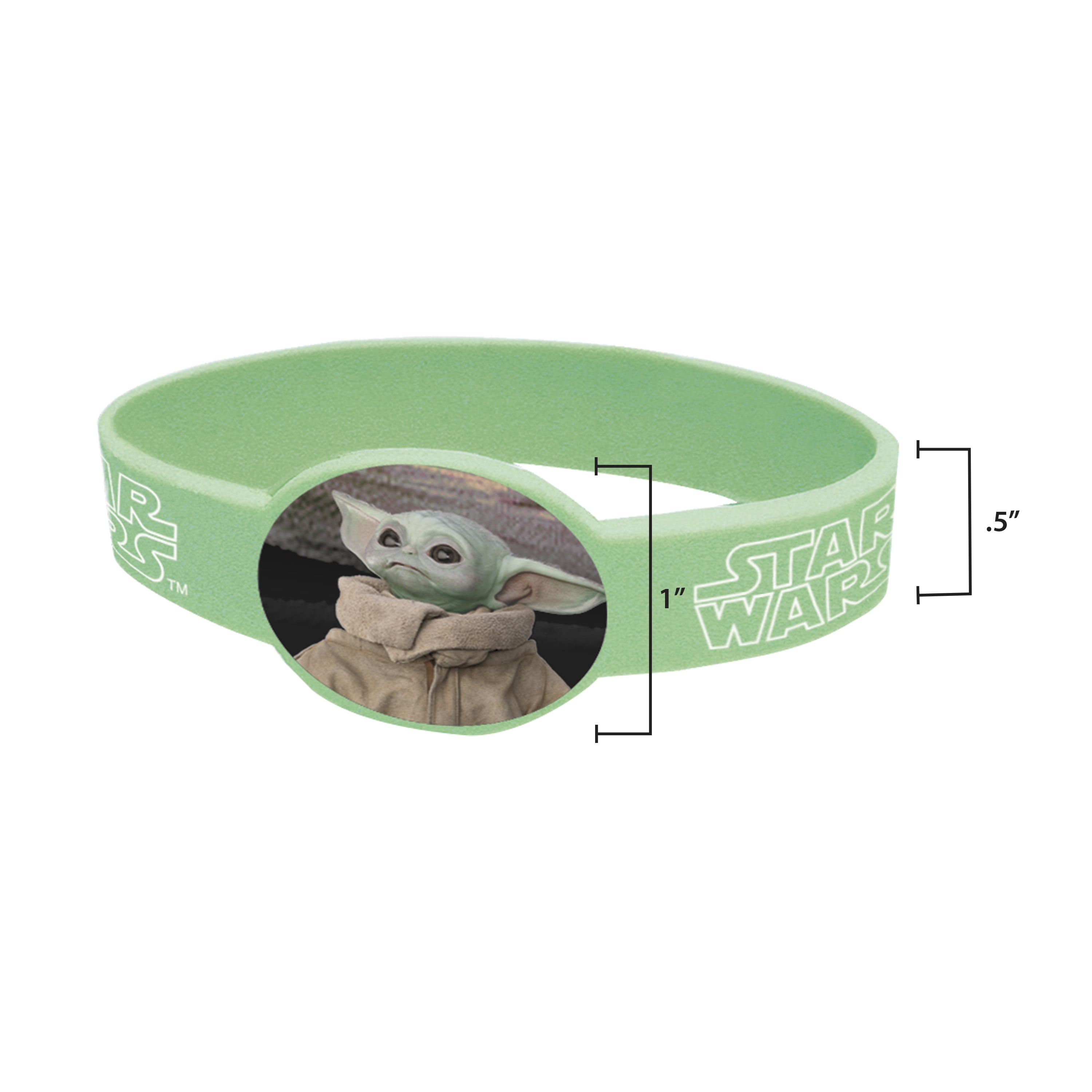 (4 pack) Rubber Star Wars The Mandalorian The Child Baby Yoda Bracelet Party Favors, 4ct