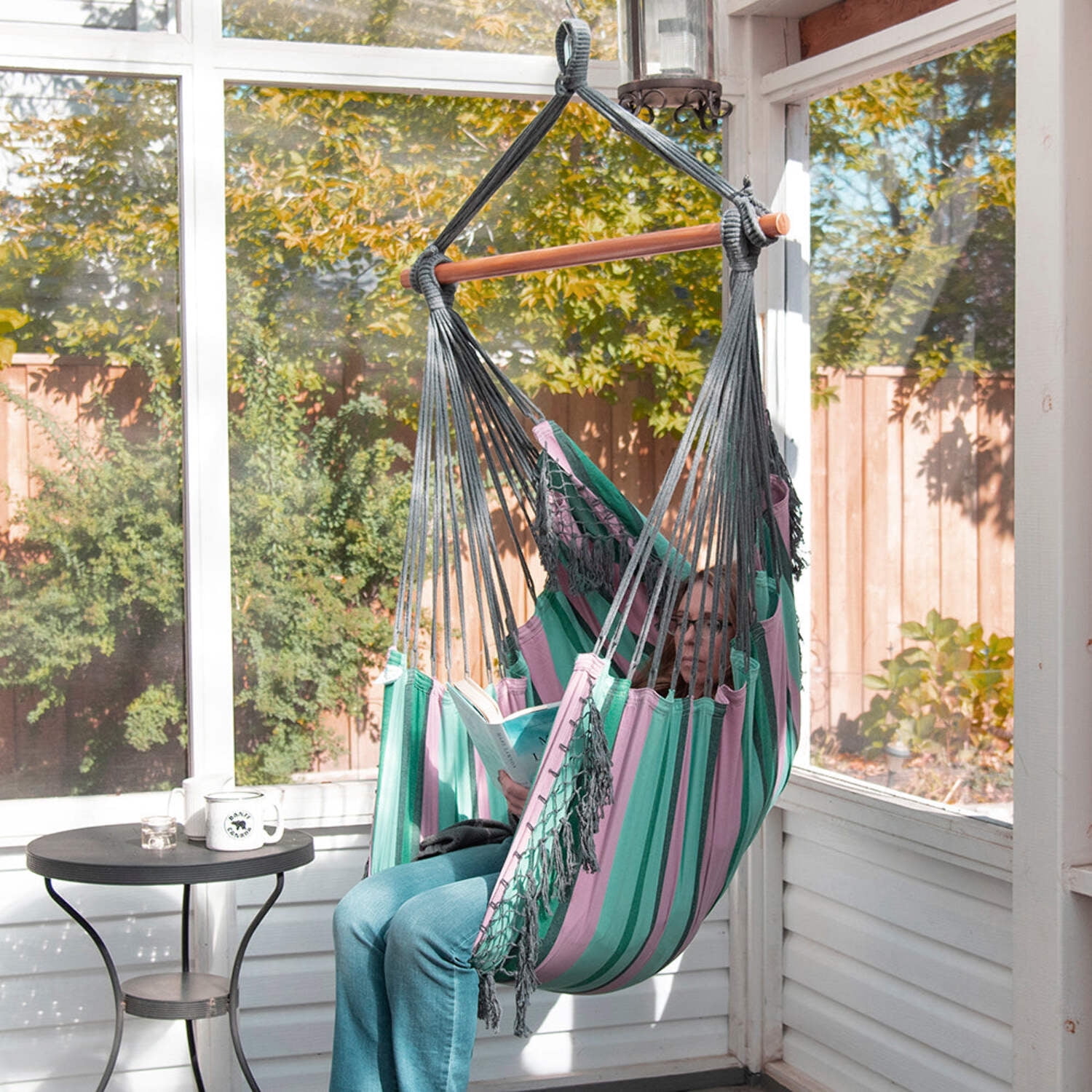 Vivere Brazilian Hanging Hammock Chair in Watermelon