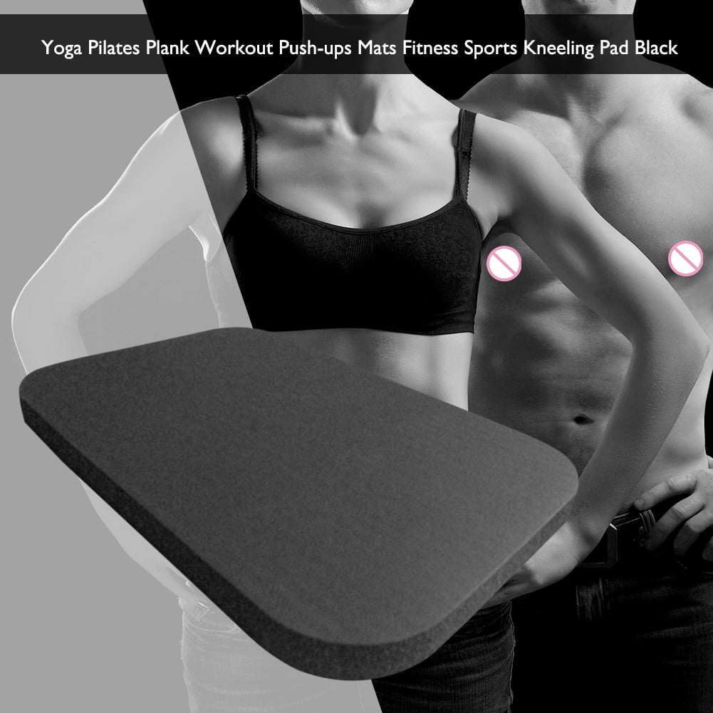 Yoga Pilates Plank Workout Push-ups Mats Fitness Sports Kneeling Pad Black 