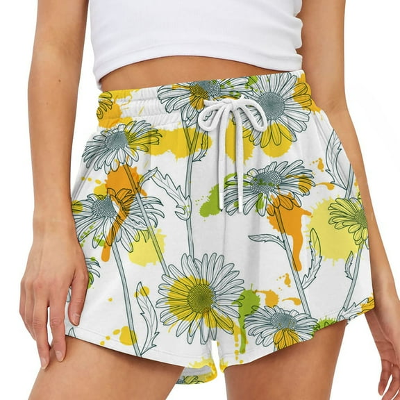 Aayomet Womens Workout Shorts Stretch Booty Yoga Shorts for Women Adjustable Side Ties Running Shorts Fitness Workout Wicking Tummy Control,Yellow S