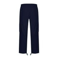 thumbnail image 6 of Ecqkame Men's Premium Loose Straight Leg Cargo PantMen Solid Casual Multiple Pockets Outdoor Straight Type Fitness Pants Cargo Pants Trousers Navy XXXXXL, 6 of 9