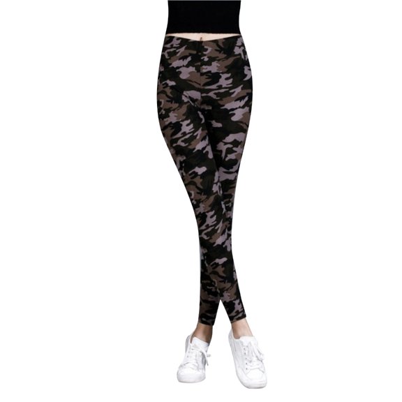 Aellinatey Stretch Trouser Mid-Waist Camouflage Leggings Woman Summer Casual Trouser