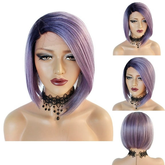 DOPI Women's Fashion Wig Short purple Colorful wig BOB Wave Natural Looking Wigs