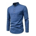 thumbnail image 1 of Camisa Slim Fit Cuello Mao Manga Larga Hombre Vestir Casual, 1 of 6