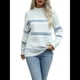 thumbnail image 3 of Suéteres Casuales de Punto con Estampado de Leopardo para Mujer, Suéteres de Larga con Cuello Redondo Azul M, 3 of 9