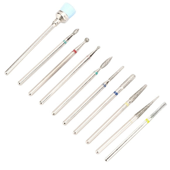 Brocas para uñas, 10 piezas Taladro eléctrico para uñas Broca para máquina de esmalte de uñas Juego de brocas para uñas Máxima comodidad