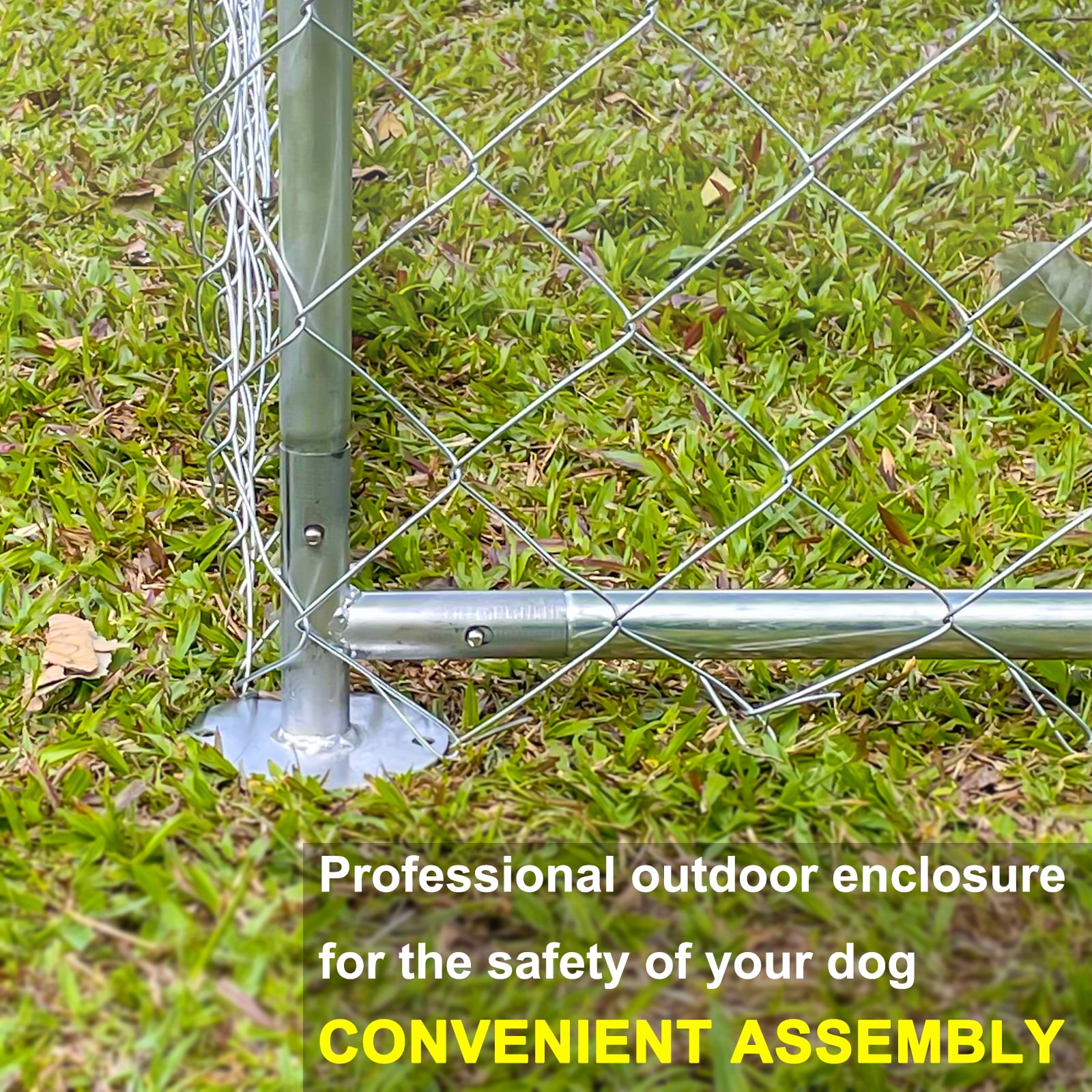 6.56ft x 6.56ft Outdoor Dog Kennel Metal Playpen Heavy Duty Dog Cages for Large Dogs Run Outside Exercise Pet Fences for Yard