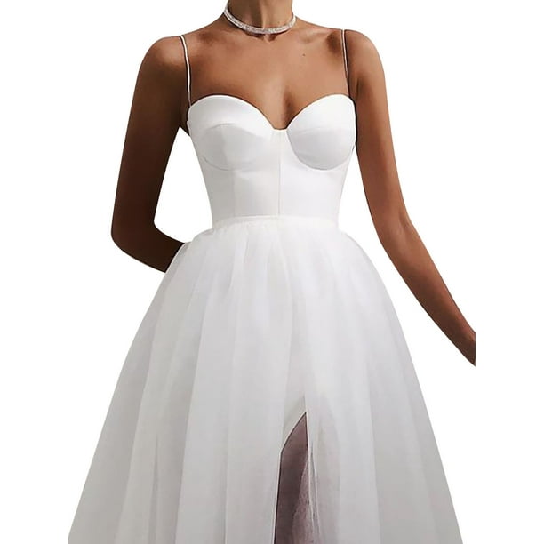 Minimalist Wedding Dress Halter Neckline/ Gathered on Waist 100