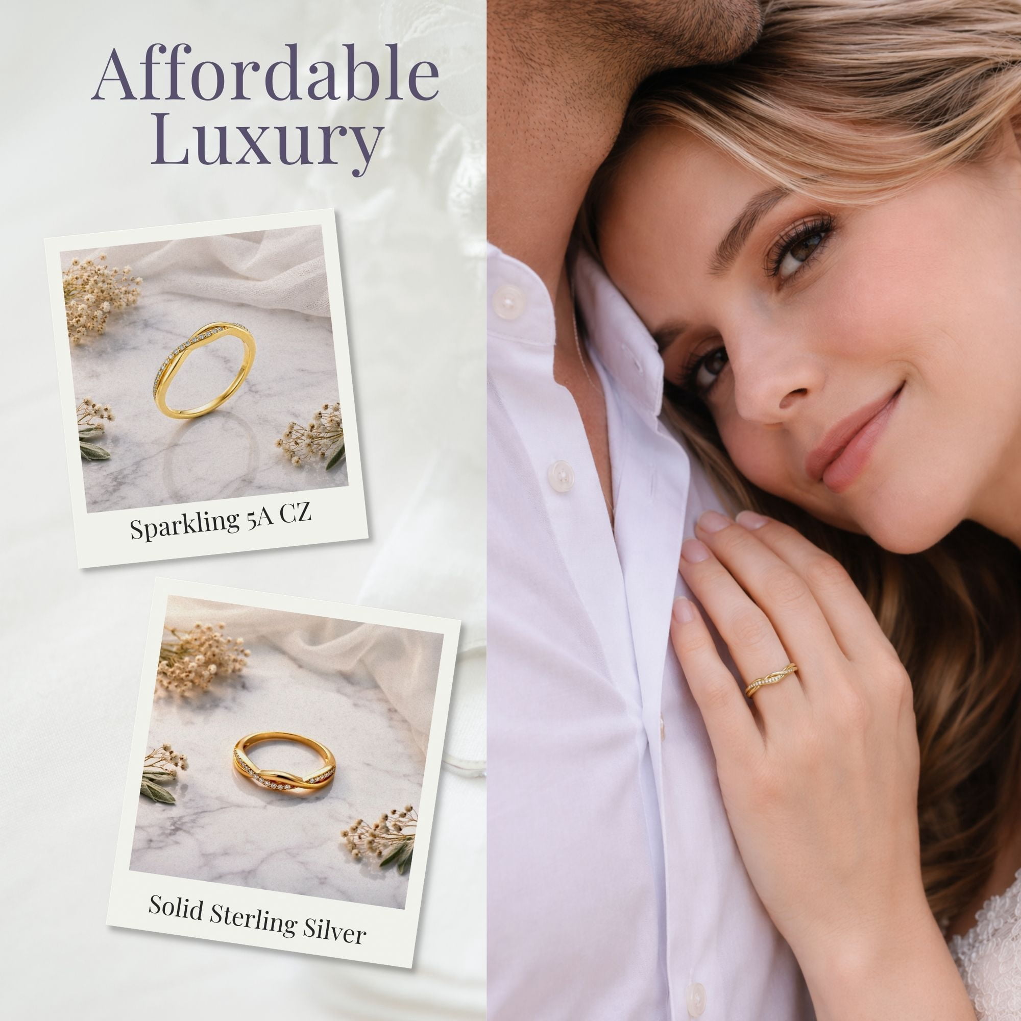 Queena Sterling Silver Wedding Band for Women Half Eternity Cz Anniversary Ring by Ginger Lyne Collection
