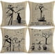 thumbnail image 2 of SZTXJ 4 Pack Halloween Joker Book Throw Pillow Covers, Home Decor, 18" x 18" Sofa Cushion Cover, Halloween Decoration, Indoor Outdoor Decorative Pillo, 2 of 5