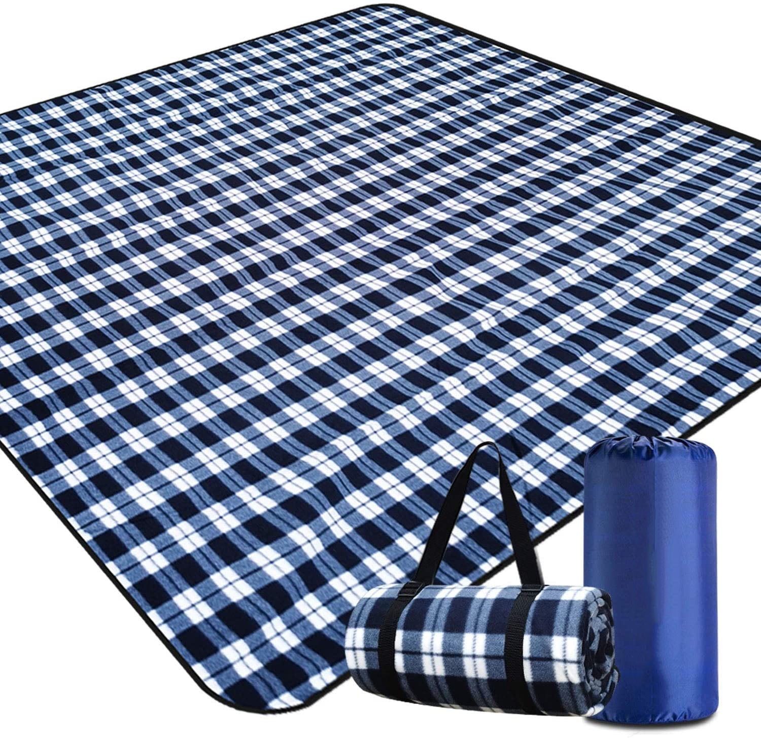 Large Checkered Picnic Blanket 3 Layers Waterproof Beach Mat Outdoor Playing Mat 