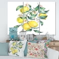 thumbnail image 2 of Designart ' Branch of Leaves and Yellow Lemons I ' Tropical Canvas Wall Art Print, 2 of 3