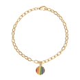 thumbnail image 2 of de Eslabones con Etiqueta de forma forma forma de Pareja de Orgullo Lesbiano Del Iris Oro Salvador Pulsera colgante LGBT, 2 of 9