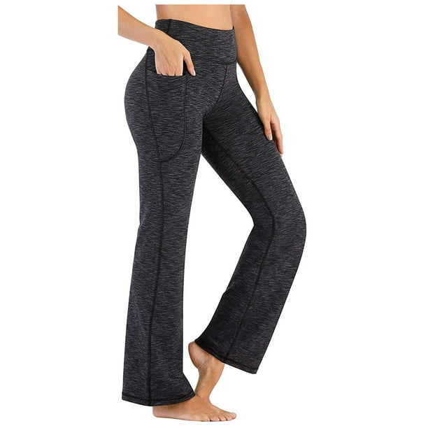 Pisexur Women's yoga pants Sports Leisure Elastic Pockets Loose