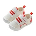 thumbnail image 3 of Siilsaa Baby Shoes Soft Rubber Sole Sneakers Anti-Slip Toddler Ankle Boots Hook and Loop Walking Shoes Red,6, 3 of 5