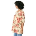 thumbnail image 3 of Roaman's Women's Plus Size Lace Trim Popover Blouse, 3 of 3