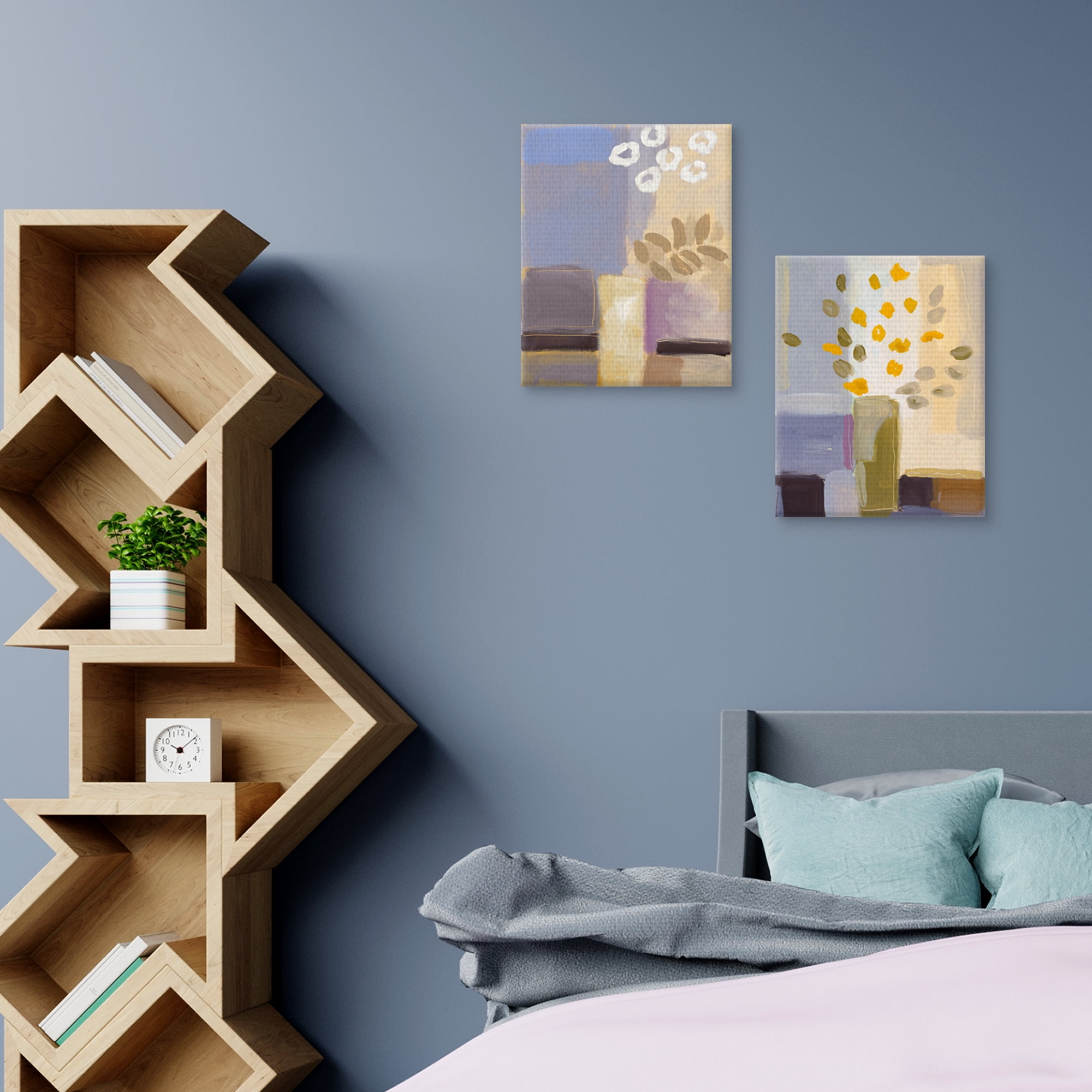 Spring Innovation I, II by James Hussey Abstract Floral Canvas Art Set of 2