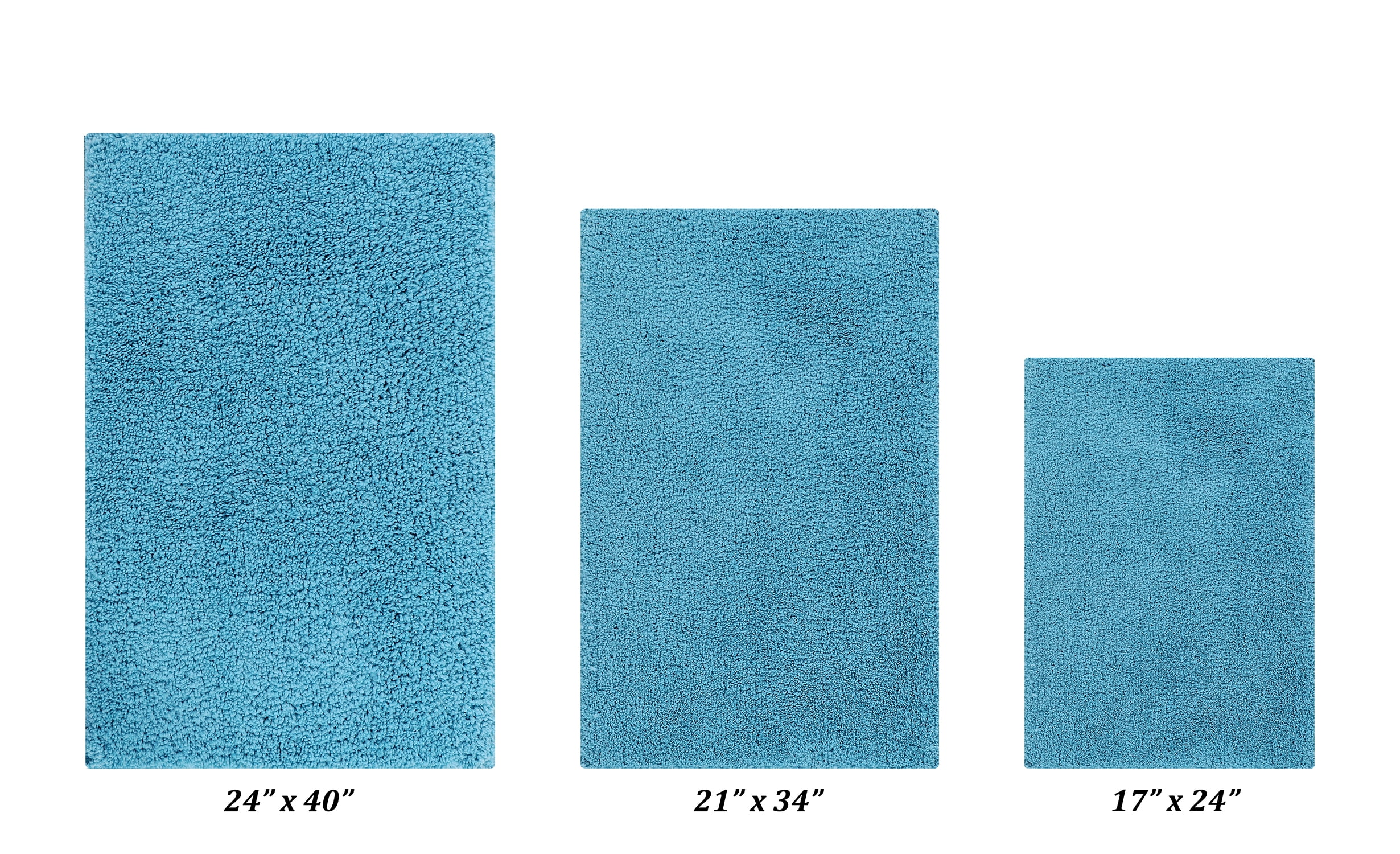 Better Trends 3 Piece Bathroom Rug Set 100% Polyester Bath Rug, Water Absorbent Non-Slip Bath Mat Machine Washable Micro Plush Collection - Teal