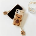 thumbnail image 3 of Phone Case for iPhone 15 Plus Case Cute iPhone Case with Keychain Funny iPhone 15 Plus Case Bear Khaki 3D iPhone Case Soft Silicone Shockproof Protective Case Cover for Women Girls, 3 of 13
