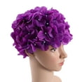 thumbnail image 4 of HEATSHAKING 1Pcs Purple Swim Cap for Women with Sun Protection and Comfort 6 * 4 * 0.2in, 4 of 8