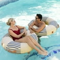 thumbnail image 4 of Big Joe Lux Ring Premium Inflatable Pool Float, Navy and Ivory, Premier Mesh, Durable UV Protected Polyester Blend, 4 of 8