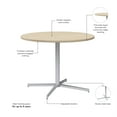 thumbnail image 6 of 42W Round Conference Table with Metal Base in Natural Elm - Engineered Wood, 6 of 7