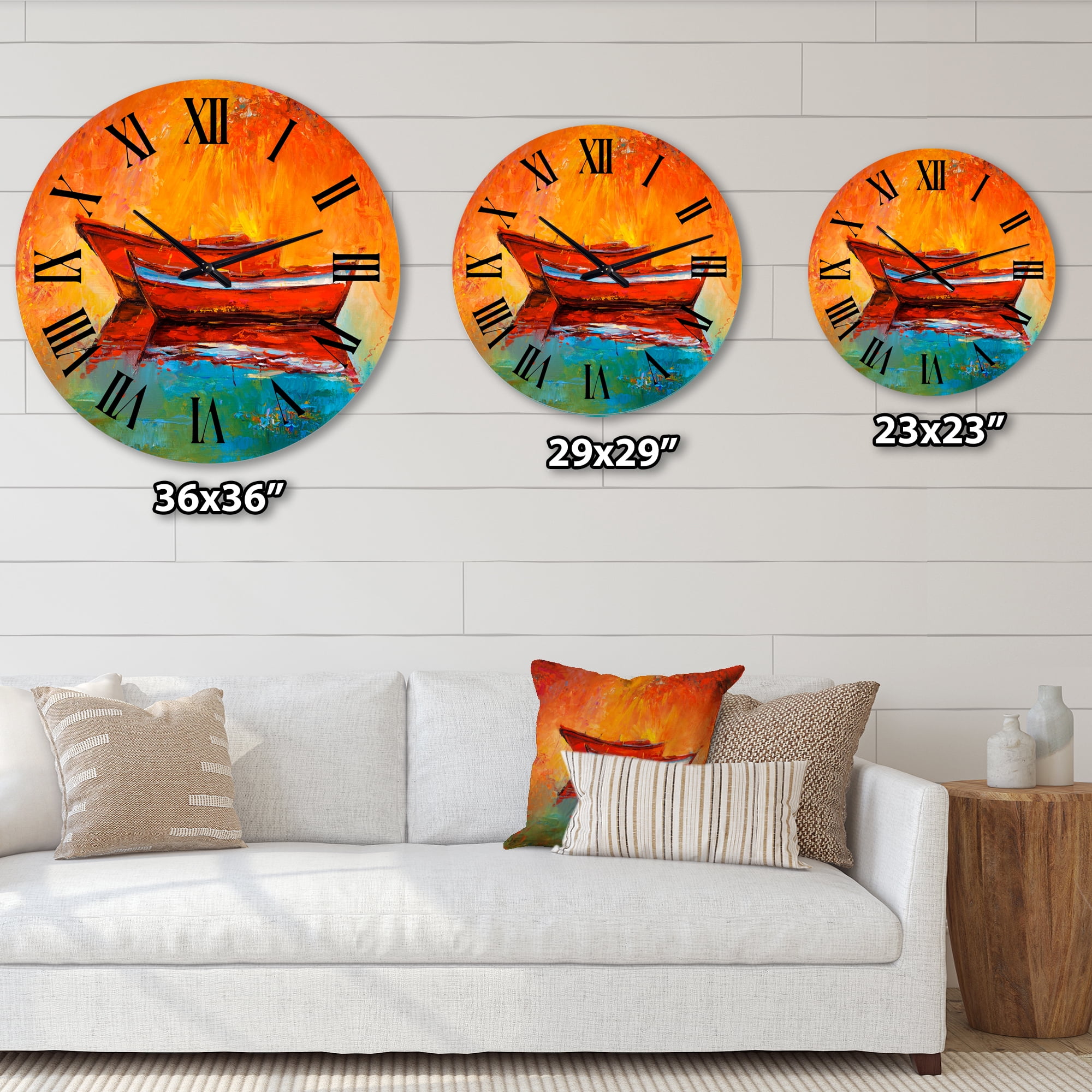 Designart 1 in Quartz Coastal Wall Clock
