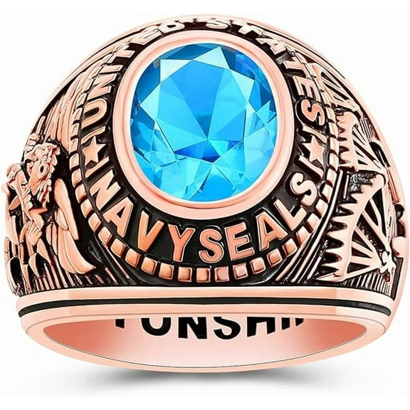 Sterling Silver Class Rings Personalized Custom Rings Class Rings for Women High School Birthstone Rings Graduation Rings Size 5-15 College Rings for Women