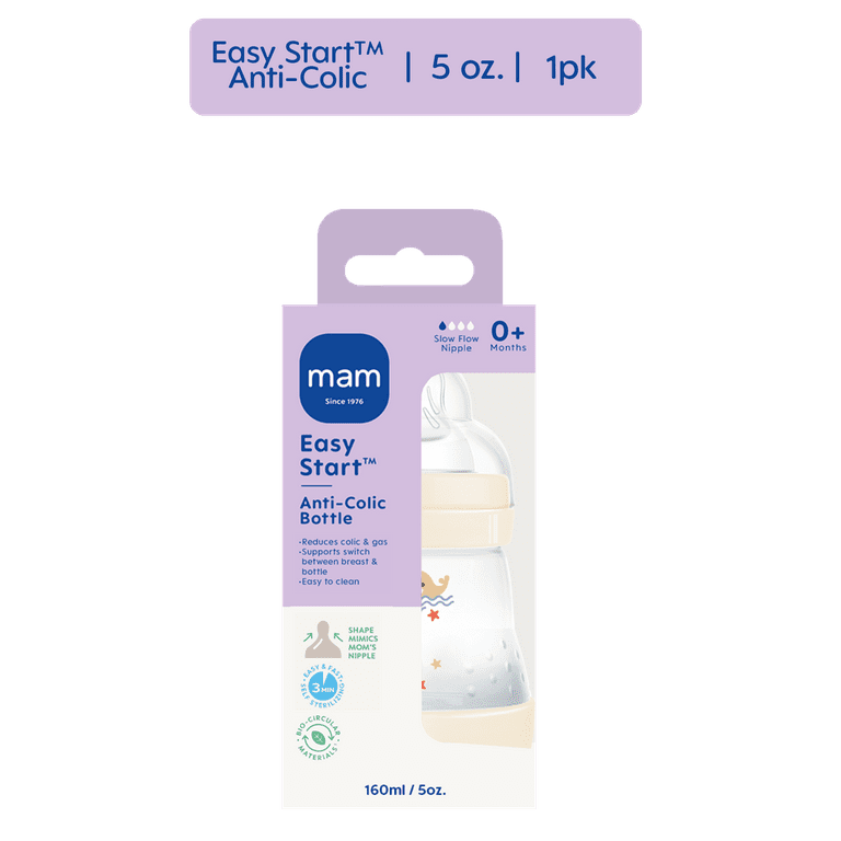 S-R-M-S-H-mama　 MAM Easy Start Anti-Colic Bottle 5 oz, 1 Pack- Linen - Walmart.com