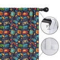 thumbnail image 4 of Blackout Kids Curtains,Colorful Games Retro Black Pattern Childrens Insulated Curtains Set Of 2,Bedroom Essentials,Toddler Room Decor 52"x63", 4 of 5