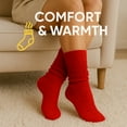 thumbnail image 6 of Women's Extra Long Slouch Socks Knee High Cotton Blend Pack of 2 Shoe Size 5-10 Retro 80s Style (Red), 6 of 10