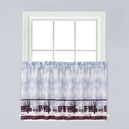 SKL Home Friendly Beasts 24 Inch Curtain Tier Pair, (Best Basement Windows Replacement)