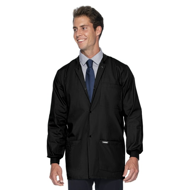 Landau Essentials Vestes de Sarrau à 5 Poches pour Hommes - Coupe Classique et Décontractée, Col Ras du Cou, devant à Boutons-Pression, Sarraus d'Échauffement 7551