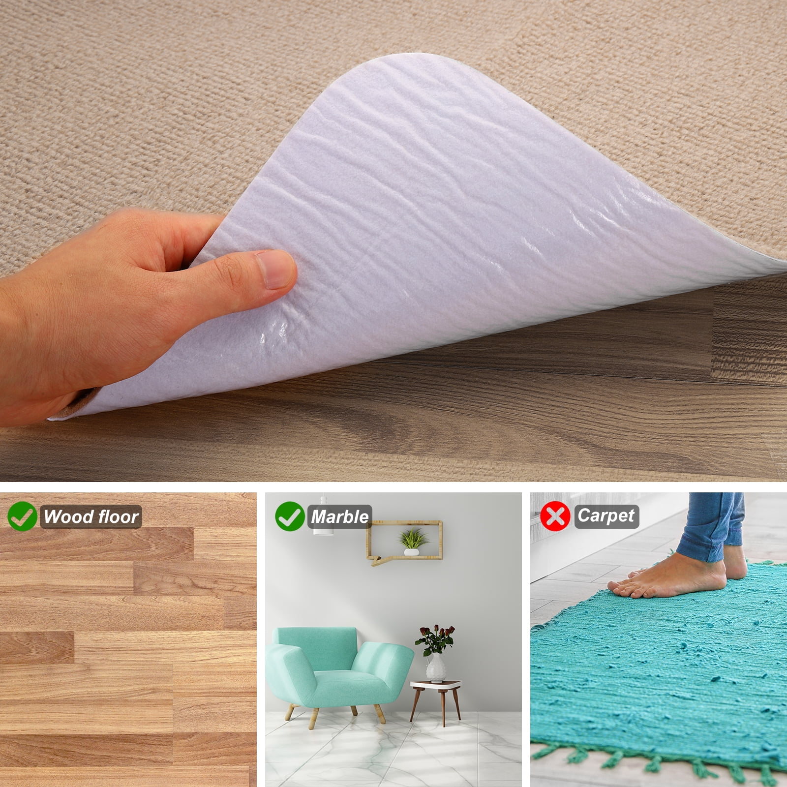 Unique Bargains 55" x 35" Office Chair Mat for Floors Multi-Purpose Desk Mat Khaki