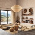 thumbnail image 4 of UEEYAC Wabi-sabi Retro Designer Pendant Lamp B&B Lobby Reception living Room Fabric Chandelier, 4 of 15
