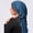 Blue Green, variant on Women Long Tails Plait Beanie Hat Head Hair Wrap Turban Stretch Elastic Cap