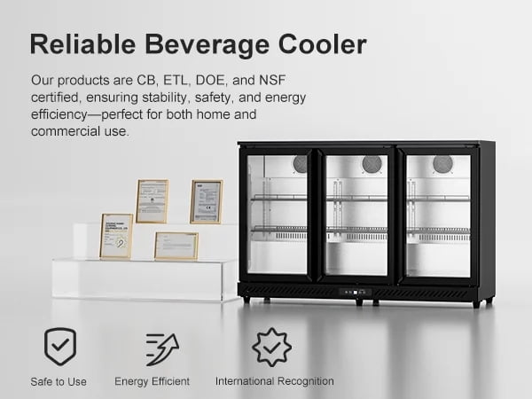 RIOXC 53" Beverage Refrigerator 336 Cans Beer Fridge, Back Bar Cooler with Low-E Glass Door, Commercial Drink Fridge for Home Bar Kitchen, ETL & NSF