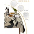 thumbnail image 5 of Black Floral Rectangle Tablecloth, Vintage Khaki Floral Retrp Plant Leaf Waterproof & StainResistant Tablecloth, Washable Oil-proof Table Cover for Dining/Party/Wedding/Camping/Buffet 60x84 In, 5 of 9