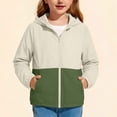 thumbnail image 2 of Cethrio Girls Sun Protection Jackets, Summer Zip up UPF50+ Lightweight Long Sleeve Kids Rash Guard Outerwear Army Green Size 15-16T, 2 of 7