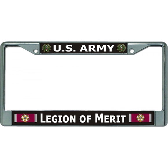 U.S. Army Legion Of Merit Chrome License Plate Frame