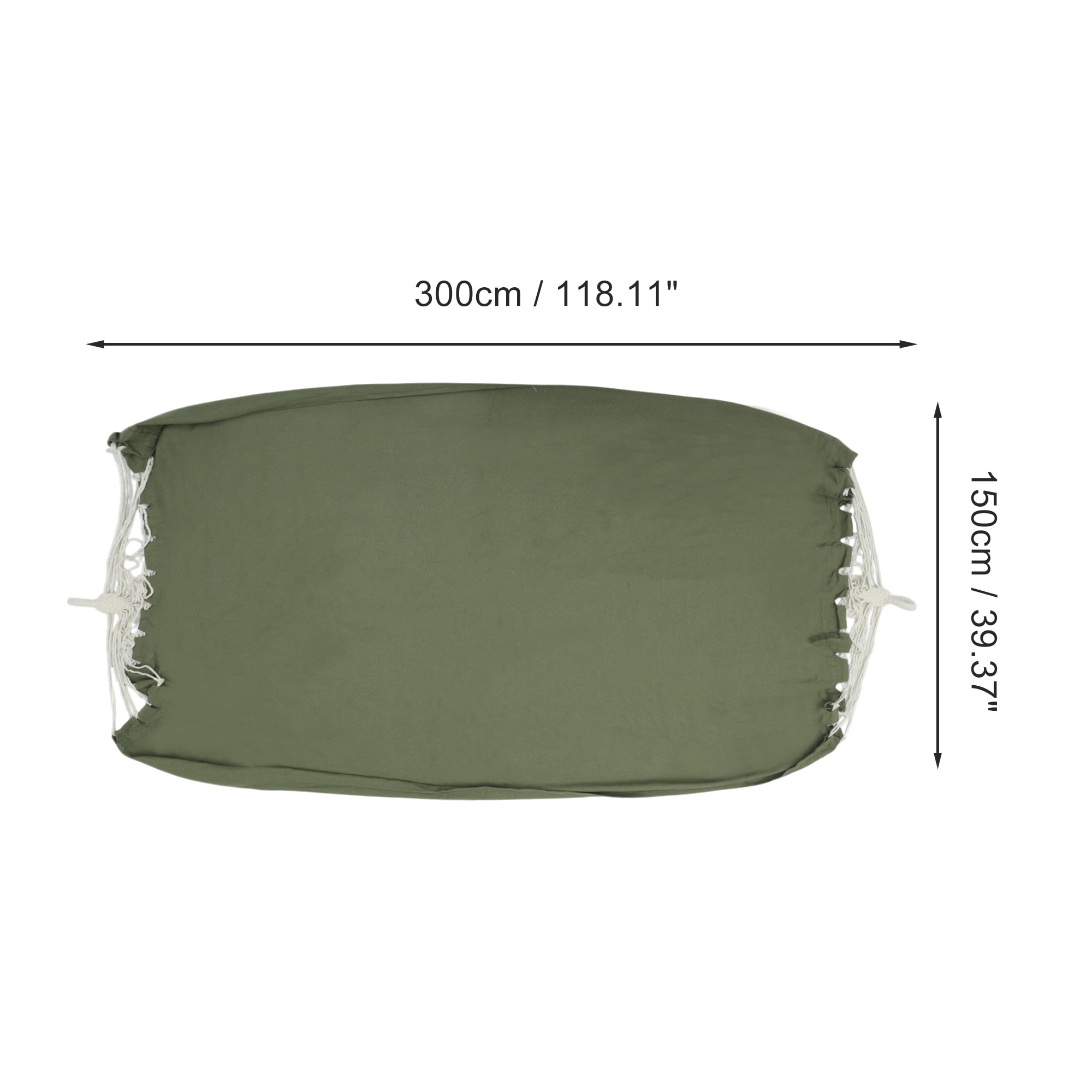 Unique Bargains 1 Pc Durable Double Canvas Hammock for Outdoor 118.11" Length Green