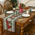 thumbnail image 4 of Christmas Table Runner, Buffalo Plaid Christmas Ball Decorations Christmas Runner for Table Seasonal Winter Decor for Indoor Outdoor Dining Table Decorations (White Black, 13'''' x 72''''), 4 of 6